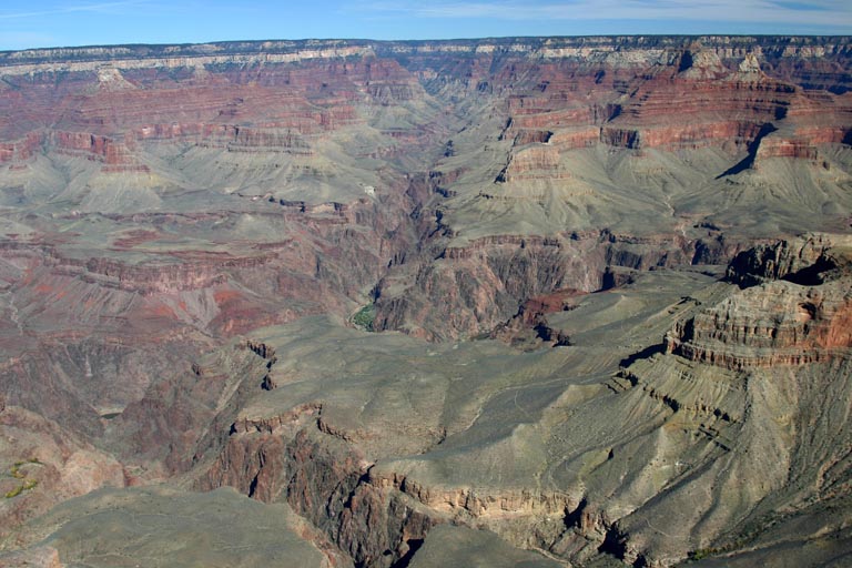 In der Mitte des Bildes beim grnen Fleck ist die Phantom Ranch